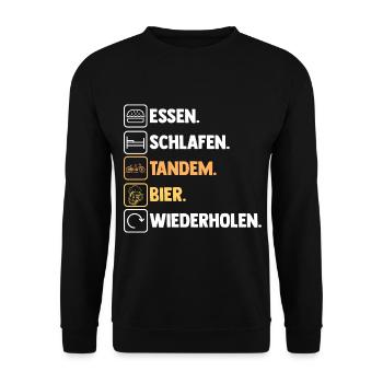 Fahrrad Radfahrer Bier Tandem - Unisex Pullover - Schwarz - Vorne - Alina (178cm) & Michal (187cm)