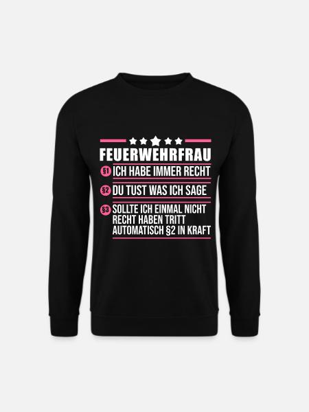Feuerwehr Feuerwehrfrau - Unisex Pullover - Schwarz