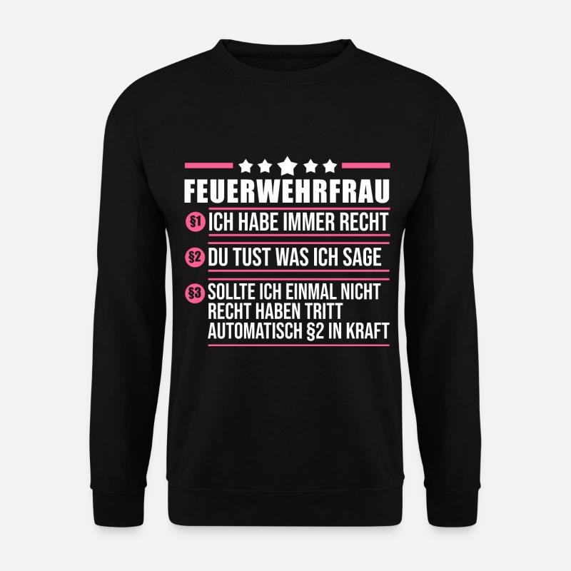 Feuerwehr Feuerwehrfrau - Unisex Pullover - Schwarz