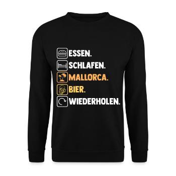 Bier Party Urlaub Mallorca - Unisex Pullover - Schwarz - Vorne - Alina (178cm) & Michal (187cm)