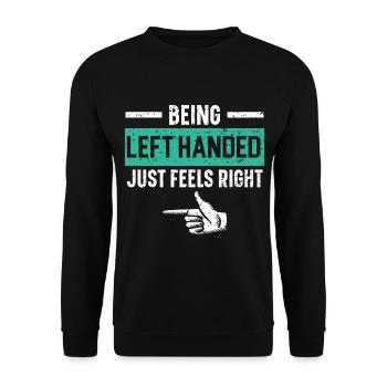 Être gaucher se sent juste bien - Sweat-shirt Unisexe - noir - Devant - Alina (178cm) & Michal (187cm)