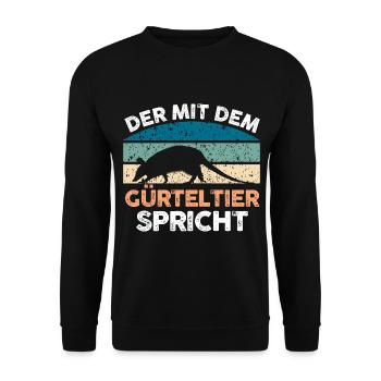 Gürteltier - Unisex Pullover - Schwarz - Vorne - Alina (178cm) & Michal (187cm)