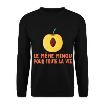 EVG Drôle Le Même Minou pour toute la vie - Sweat-shirt Unisexe - noir - Devant - Alina (178cm) & Michal (187cm)