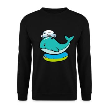 Baby Wal Fisch Schwimmring Kind - Unisex Pullover - Schwarz - Vorne - Alina (178cm) & Michal (187cm)