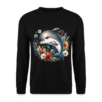 Delfin - Unisex Pullover - Schwarz - Vorne - Alina (178cm) & Michal (187cm)
