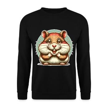 Hamster - Unisex Pullover - Schwarz - Vorne - Alina (178cm) & Michal (187cm)