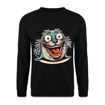 Seal seal - Unisex Sweatshirt - black - Front - Alina (178cm) & Michal (187cm)