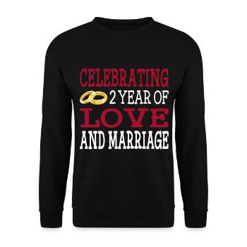 2 ans marié deuxième cadeau d'anniversaire de mariage - Sweat-shirt Unisexe - noir - Devant - Alina (178cm) & Michal (187cm)
