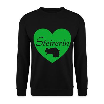 Steirerin Steiermark Österreich Geschenk - Unisex Pullover - Schwarz - Vorne - Alina (178cm) & Michal (187cm)