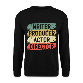 Film Regisseur - Unisex Pullover - Schwarz - Vorne - Alina (178cm) & Michal (187cm)