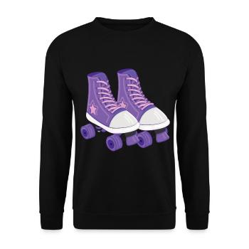 Rollschuh - Unisex Pullover - Schwarz - Vorne - Alina (178cm) & Michal (187cm)