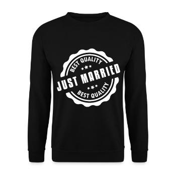 Just Married Best Quality - Unisex Sweatshirt - black - Front - Alina (178cm) & Michal (187cm)