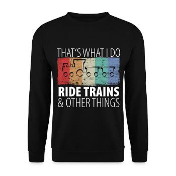 Train Railway Railway Trains Train drivers - Unisex Sweatshirt - black - Front - Alina (178cm) & Michal (187cm)