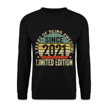 Cadeau en édition limitée 2021 pour votre 1er anniversaire - Sweat-shirt Unisexe - noir - Devant - Alina (178cm) & Michal (187cm)