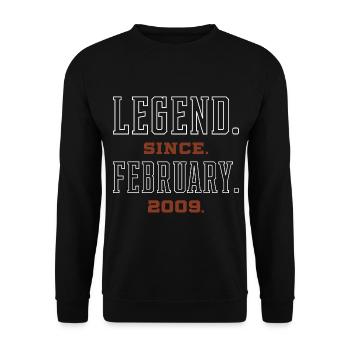 Legend Since February 2009 - Birthday Gifts - Unisex Sweatshirt - black - Front - Alina (178cm) & Michal (187cm)