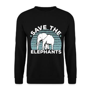 Save the Elephants Wildlife Safari Zookeeper - Unisex Sweatshirt - black - Front - Alina (178cm) & Michal (187cm)