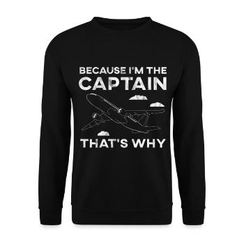 Airplane Pilot Fly Captain Therefore I Gift - Unisex Sweatshirt - black - Front - Alina (178cm) & Michal (187cm)
