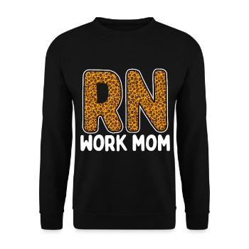 RN Work Mom Leopard Nurse CNA Leo Nursing - Unisex Sweatshirt - black - Front - Alina (178cm) & Michal (187cm)