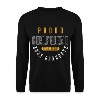 Proud Girlfriend of A Class of 2023 Graduate Gift - Unisex Sweatshirt - black - Front - Alina (178cm) & Michal (187cm)