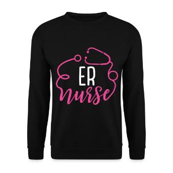 Appréciation de l'infirmière des urgences Infirmière des urgences - Sweat-shirt Unisexe - noir - Devant - Alina (178cm) & Michal (187cm)