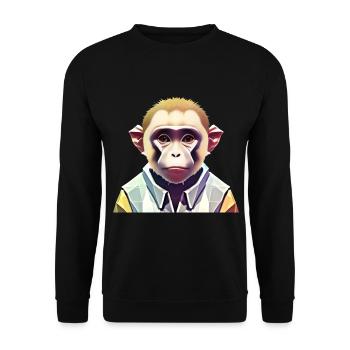 Polygon Affe - Unisex Pullover - Schwarz - Vorne - Alina (178cm) & Michal (187cm)