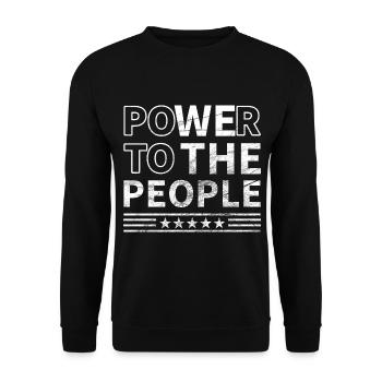 Le pouvoir au peuple - Sweat-shirt Unisexe - noir - Devant - Alina (178cm) & Michal (187cm)