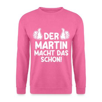 Martin - Sweat-shirt Unisexe - rose - Devant
