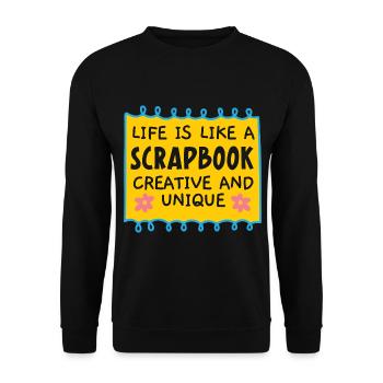 La vie est comme un album créatif et unique - Sweat-shirt Unisexe - noir - Devant - Alina (178cm) & Michal (187cm)