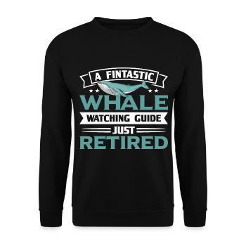 Whale Watching Whale Watching Orca Blue Whale - Unisex Sweatshirt - black - Front - Alina (178cm) & Michal (187cm)