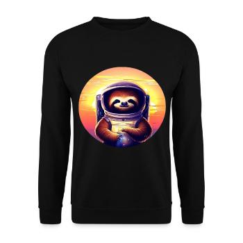 Plus paresseux dans l’espace au coucher du soleil - Sweat-shirt Unisexe - noir - Devant - Alina (178cm) & Michal (187cm)