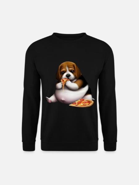 Pizza Liebhaber Beagle Hund - Unisex Pullover - Schwarz