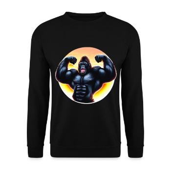 Muscular sunset gorilla - Unisex Sweatshirt - black - Front - Alina (178cm) & Michal (187cm)