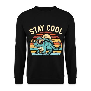 Lézard rétro avec lunettes de soleil - Sweat-shirt Unisexe - noir - Devant - Alina (178cm) & Michal (187cm)