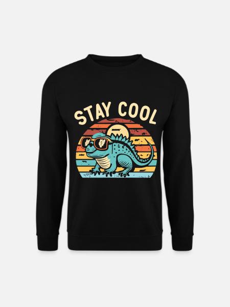 Retro lizard with sunglasses - Unisex Sweatshirt - black