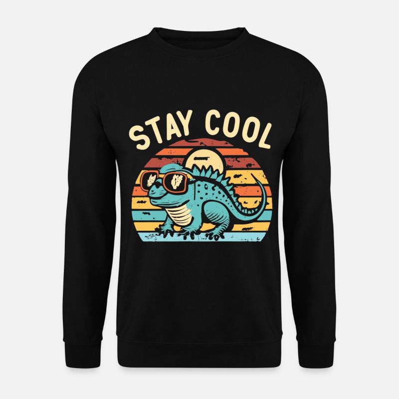 Retro lizard with sunglasses - Unisex Sweatshirt - black