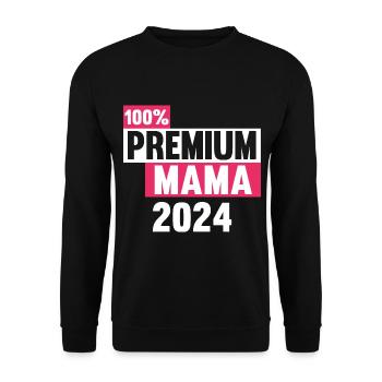 Werdende Mama 2024 - Unisex Pullover - Schwarz - Vorne - Alina (178cm) & Michal (187cm)