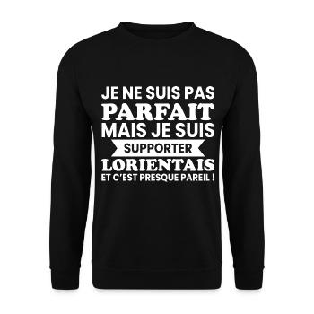 Pas Parfait Je Suis Supporter de Lorient - Sweat-shirt Unisexe - noir - Devant - Alina (178cm) & Michal (187cm)