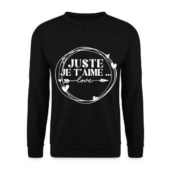Ich liebe dich einfach. Alles Gute zum Valentinstag. Liebe. - Unisex Pullover - Schwarz - Vorne - Alina (178cm) & Michal (187cm)