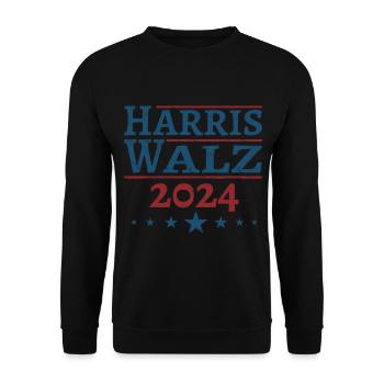 Harris Walz 2024 - Unisex Pullover - Schwarz - Vorne - Alina (178cm) & Michal (187cm)