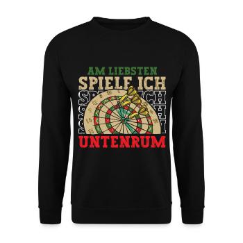 Dart Dartspielen Dartscheibe - Unisex Pullover - Schwarz - Vorne - Alina (178cm) & Michal (187cm)