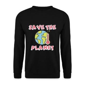 Climate change Climate protection - Unisex Sweatshirt - black - Front - Alina (178cm) & Michal (187cm)