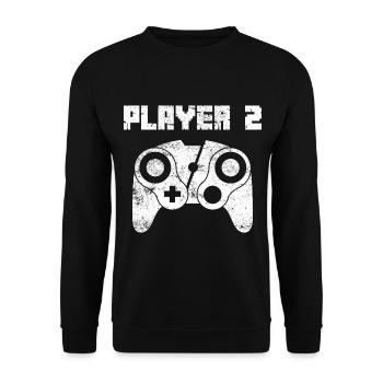 Player 2 PartnerLook Gift - Unisex Sweatshirt - black - Front - Alina (178cm) & Michal (187cm)