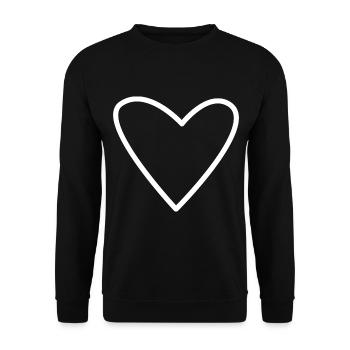 White Heart - Unisex Sweatshirt - black - Front - Alina (178cm) & Michal (187cm)