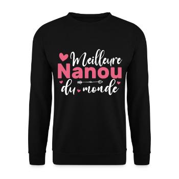 Meilleure Nanou Du Monde - Sweat-shirt Unisexe - noir - Devant - Alina (178cm) & Michal (187cm)