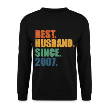 Meilleur mari depuis 2007, cadeau d’anniversaire de 16 ans - Sweat-shirt Unisexe - noir - Devant - Alina (178cm) & Michal (187cm)
