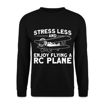 Model Airplane Airplane Model Flying Gift - Unisex Sweatshirt - black - Front - Alina (178cm) & Michal (187cm)
