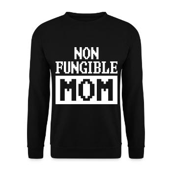 NFT Art Cypto Mother Quote Non Fungible Mom - Unisex Sweatshirt - black - Front - Alina (178cm) & Michal (187cm)
