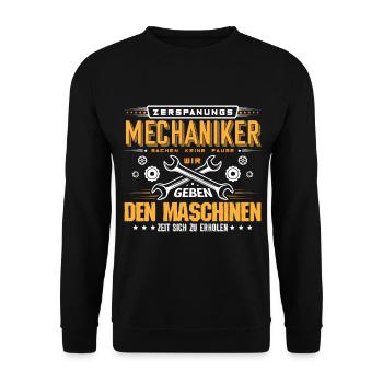 Zerspanungsmechaniker Fräsen Drehen - Unisex Pullover - Schwarz - Vorne - Alina (178cm) & Michal (187cm)