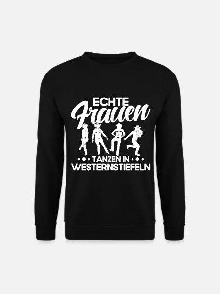 Line Dance Tänzer Stiefel Cowboy Western Tanzen - Unisex Pullover - Schwarz