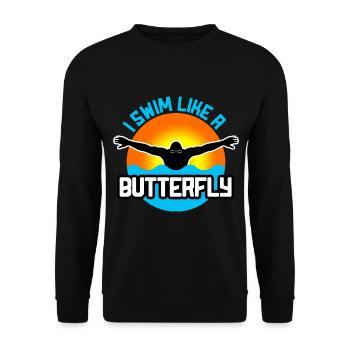 Swimming Breaststroke Swimmer - Unisex Sweatshirt - black - Front - Alina (178cm) & Michal (187cm)